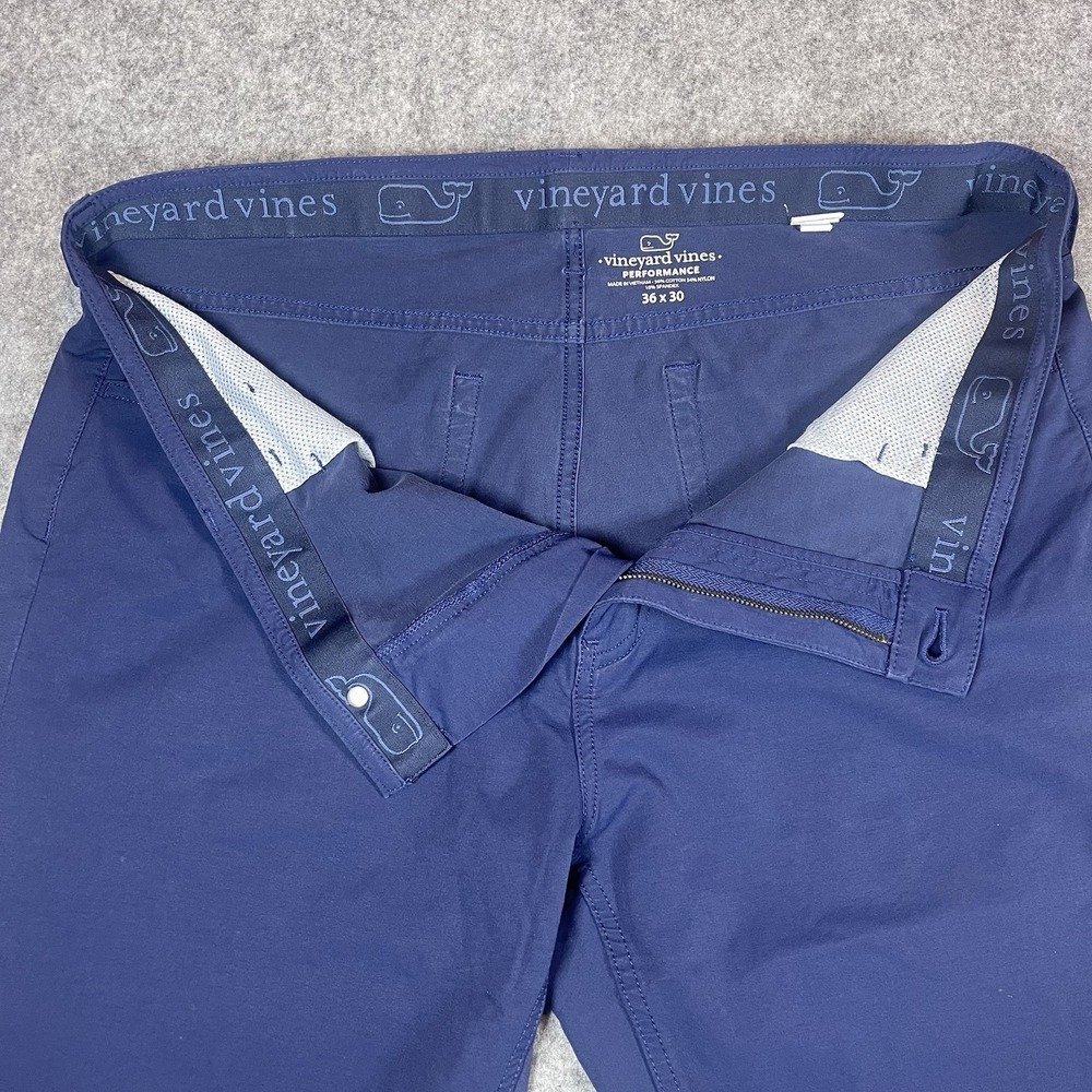 Vineyard Vines Performance Golf Stretch Comfort Blue Pants Mens 36x30 5-Pocket - Picture 3 of 10